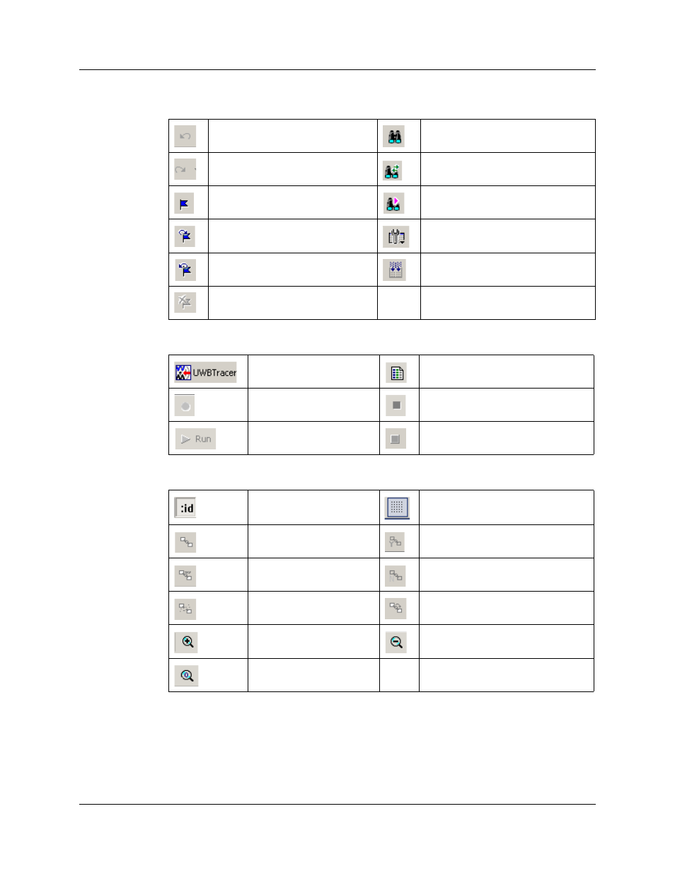 Script toolbar buttons, Uwbtrainer buttons, Graphics toolbar buttons | Teledyne LeCroy UWBTracer User Manual User Manual | Page 254 / 334