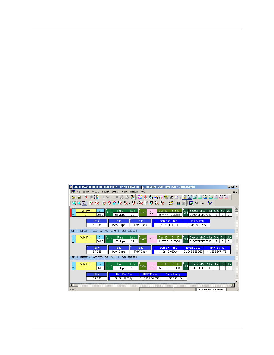 Chapter 3: software overview, 1 installing the software, 2 starting the uwbtracer/trainer /trainer program | Chapter 3, Software overview, 1 installing the software 3.2 starting the uwb, Figure 3.1 uwbtracer/trainer main window, 2 starting the uwb tracer/trainer /trainer program | Teledyne LeCroy UWBTracer User Manual User Manual | Page 39 / 334