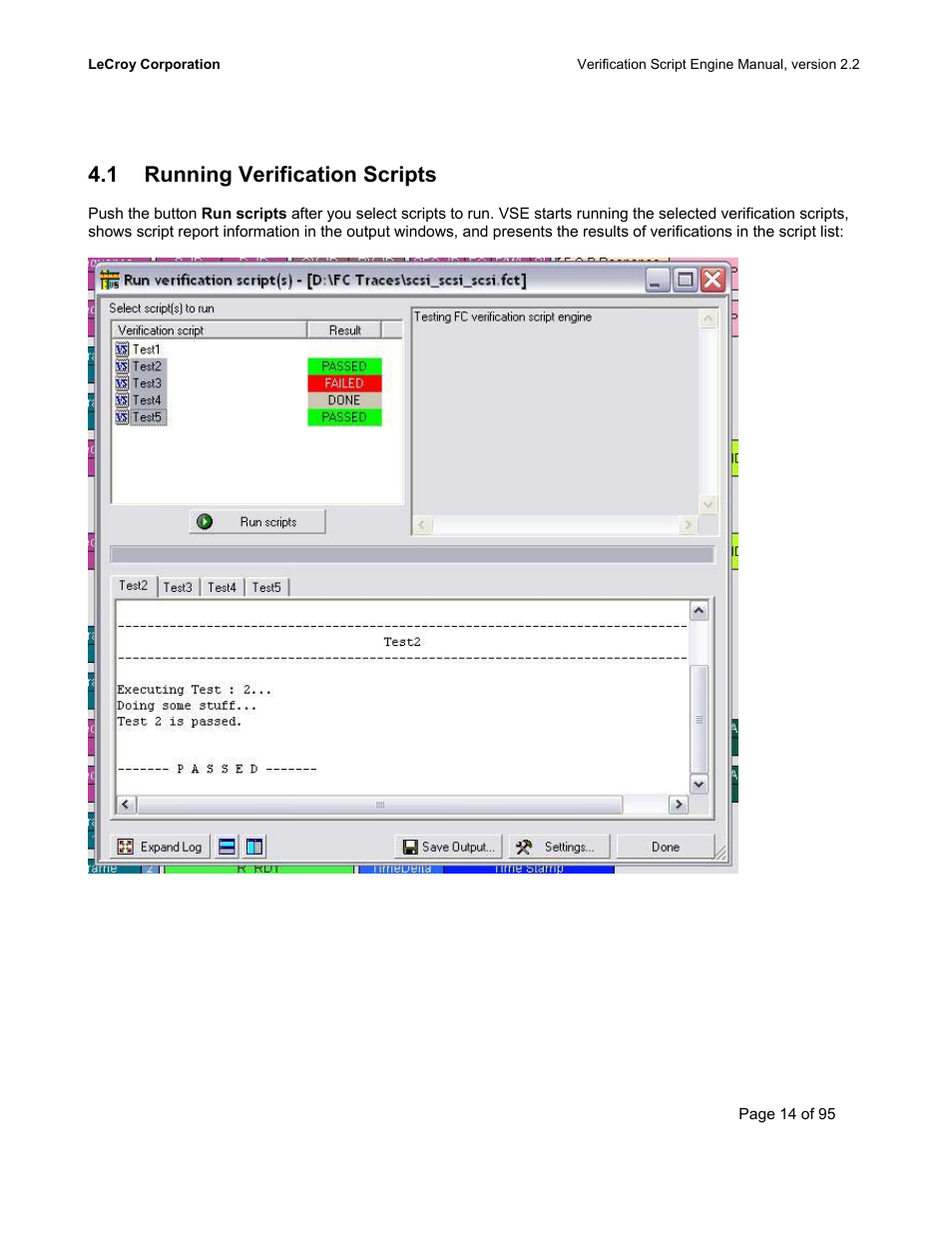 Running verification scripts, Unning, Erification | Cripts, 1 running verification scripts | Teledyne LeCroy UWBTracer Verification Script Engine Manual User Manual | Page 14 / 95