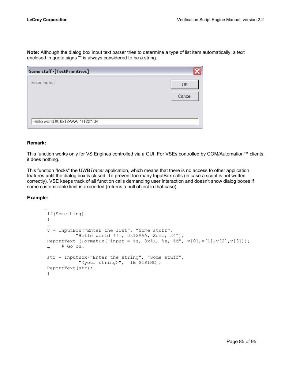 Teledyne LeCroy UWBTracer Verification Script Engine Manual User Manual | Page 85 / 95