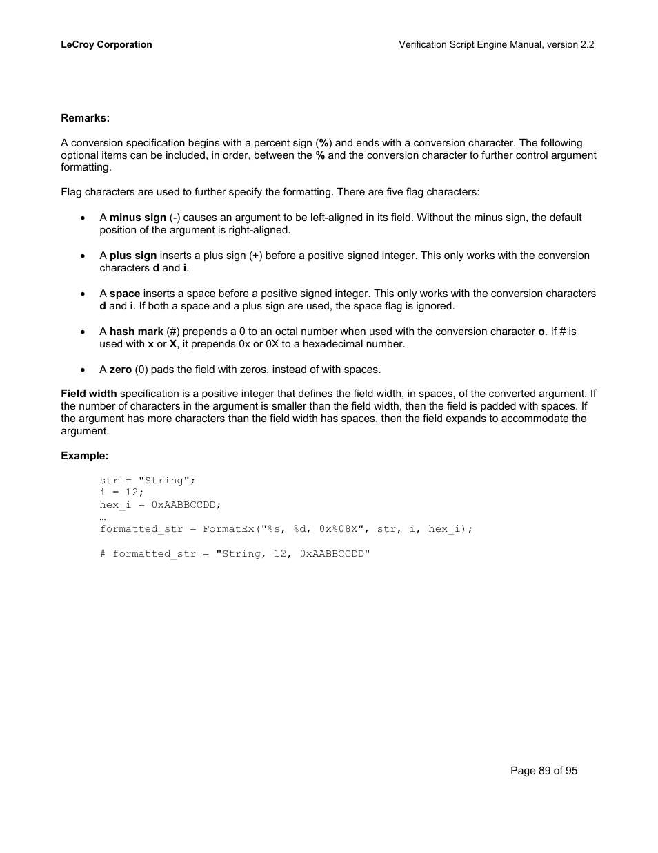 Teledyne LeCroy UWBTracer Verification Script Engine Manual User Manual | Page 89 / 95