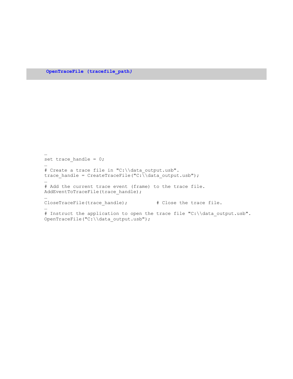 4 opentracefile(), Race | Teledyne LeCroy Verification Script Engine (VSE) Manual User Manual | Page 100 / 115