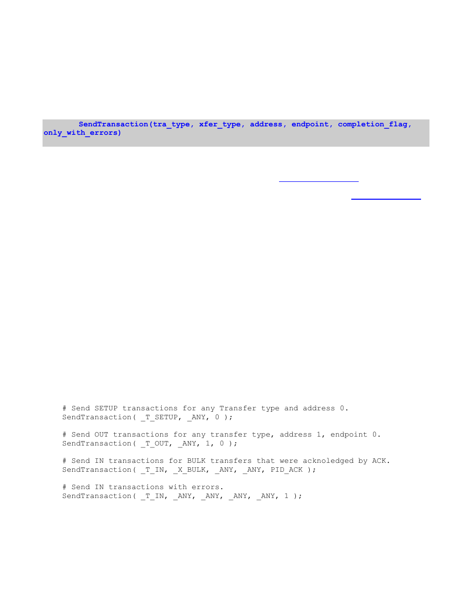 17 sendtransaction(), Ransaction | Teledyne LeCroy Verification Script Engine (VSE) Manual User Manual | Page 54 / 115