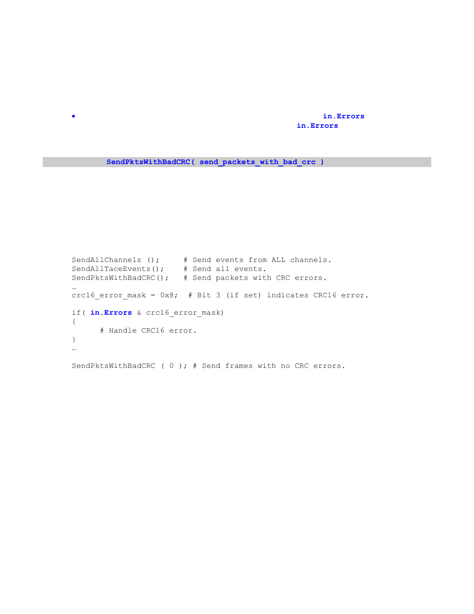 19 sendpktswithbadcrc(), Crc() | Teledyne LeCroy Verification Script Engine (VSE) Manual User Manual | Page 56 / 115