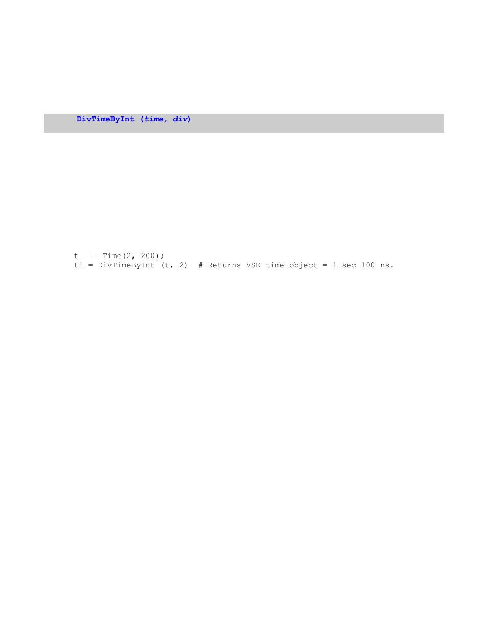 4 divtimebyint() | Teledyne LeCroy Verification Script Engine (VSE) Manual User Manual | Page 69 / 115