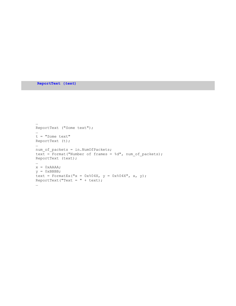 15 output functions, 1 reporttext(), Output functions | Eport | Teledyne LeCroy Verification Script Engine (VSE) Manual User Manual | Page 75 / 115