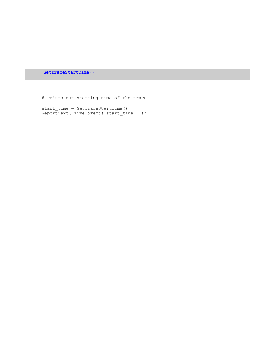 5 gettracestarttime(), Race, Tart | Teledyne LeCroy Verification Script Engine (VSE) Manual User Manual | Page 82 / 115