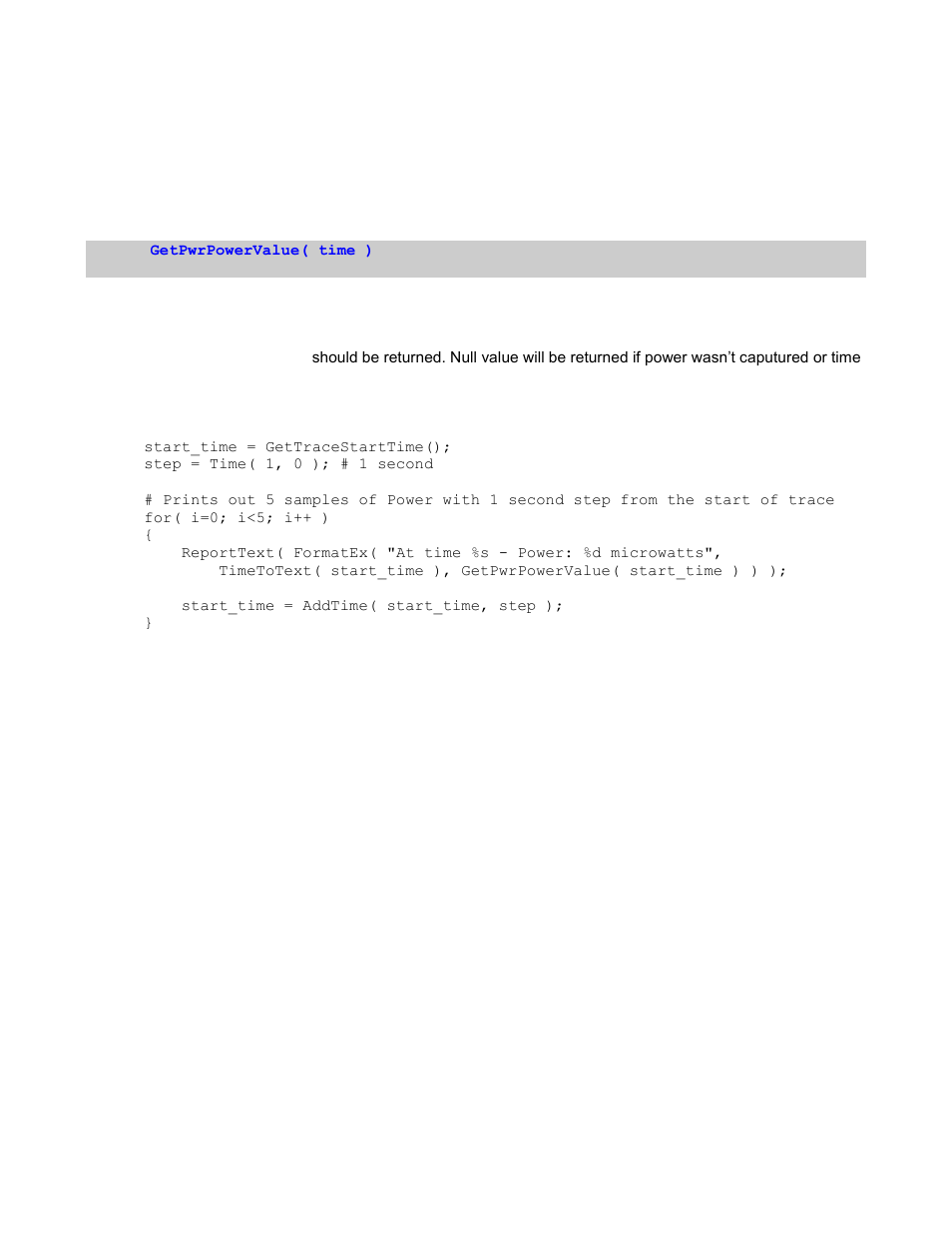 2 getpwrpowervalue(), Ower, Alue | Teledyne LeCroy Verification Script Engine (VSE) Manual User Manual | Page 85 / 115
