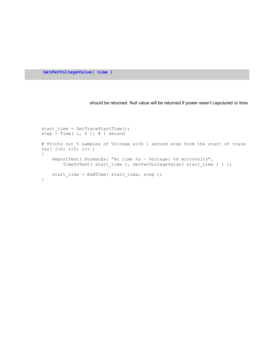 3 getpwrvoltagevalue(), Oltage, Alue | Teledyne LeCroy Verification Script Engine (VSE) Manual User Manual | Page 86 / 115
