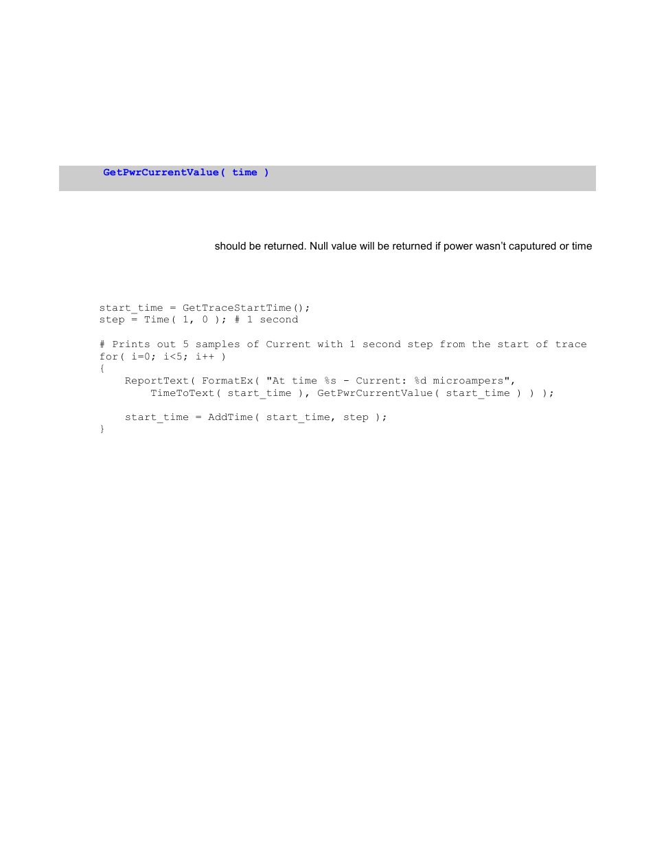 4 getpwrcurrentvalue(), Urrent, Alue | Teledyne LeCroy Verification Script Engine (VSE) Manual User Manual | Page 87 / 115