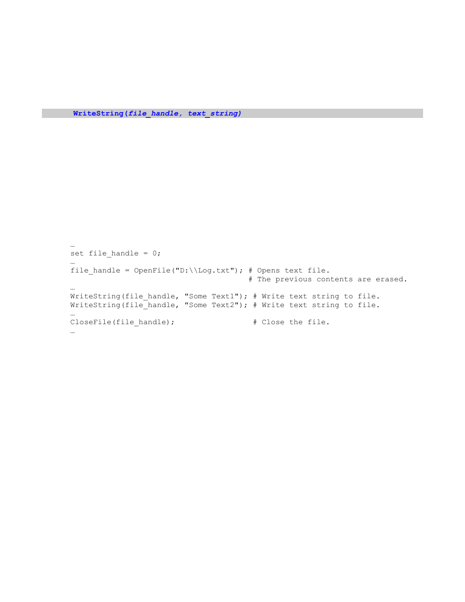 3 writestring(), Rite, Tring | Teledyne LeCroy Verification Script Engine (VSE) Manual User Manual | Page 93 / 115