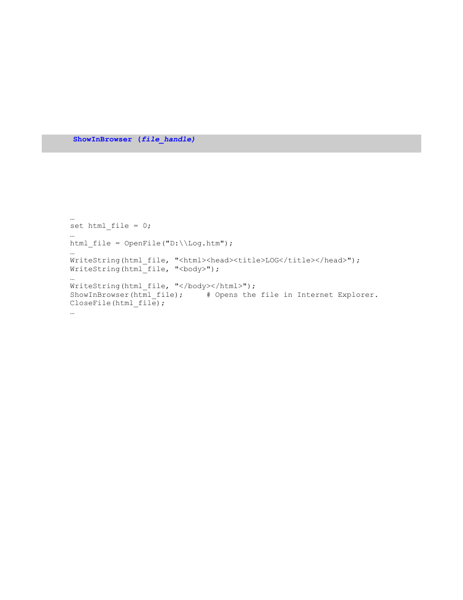 5 showinbrowser(), Rowser | Teledyne LeCroy Verification Script Engine (VSE) Manual User Manual | Page 95 / 115