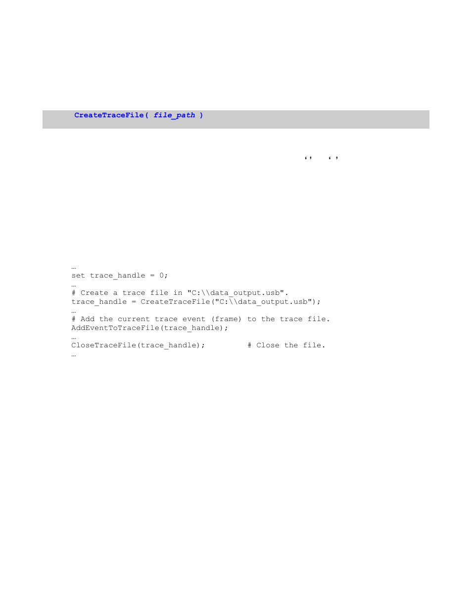 1 createtracefile(), Reate, Race | Teledyne LeCroy Verification Script Engine (VSE) Manual User Manual | Page 97 / 115