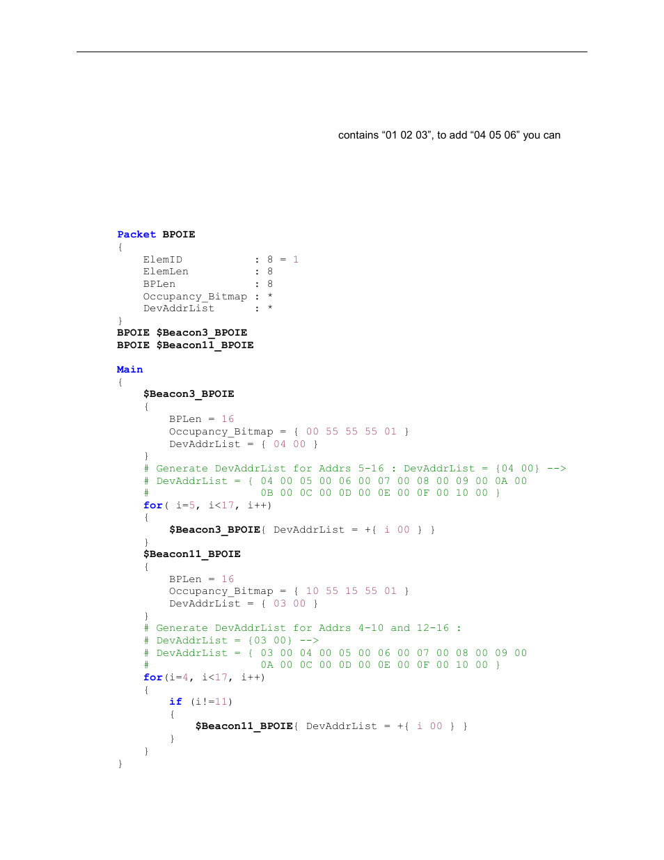 9 using the append operator in field assignments, Using the append operator in field assignments, Append operator | Teledyne LeCroy Voyager Exerciser Generation Script Language Manual User Manual | Page 114 / 167