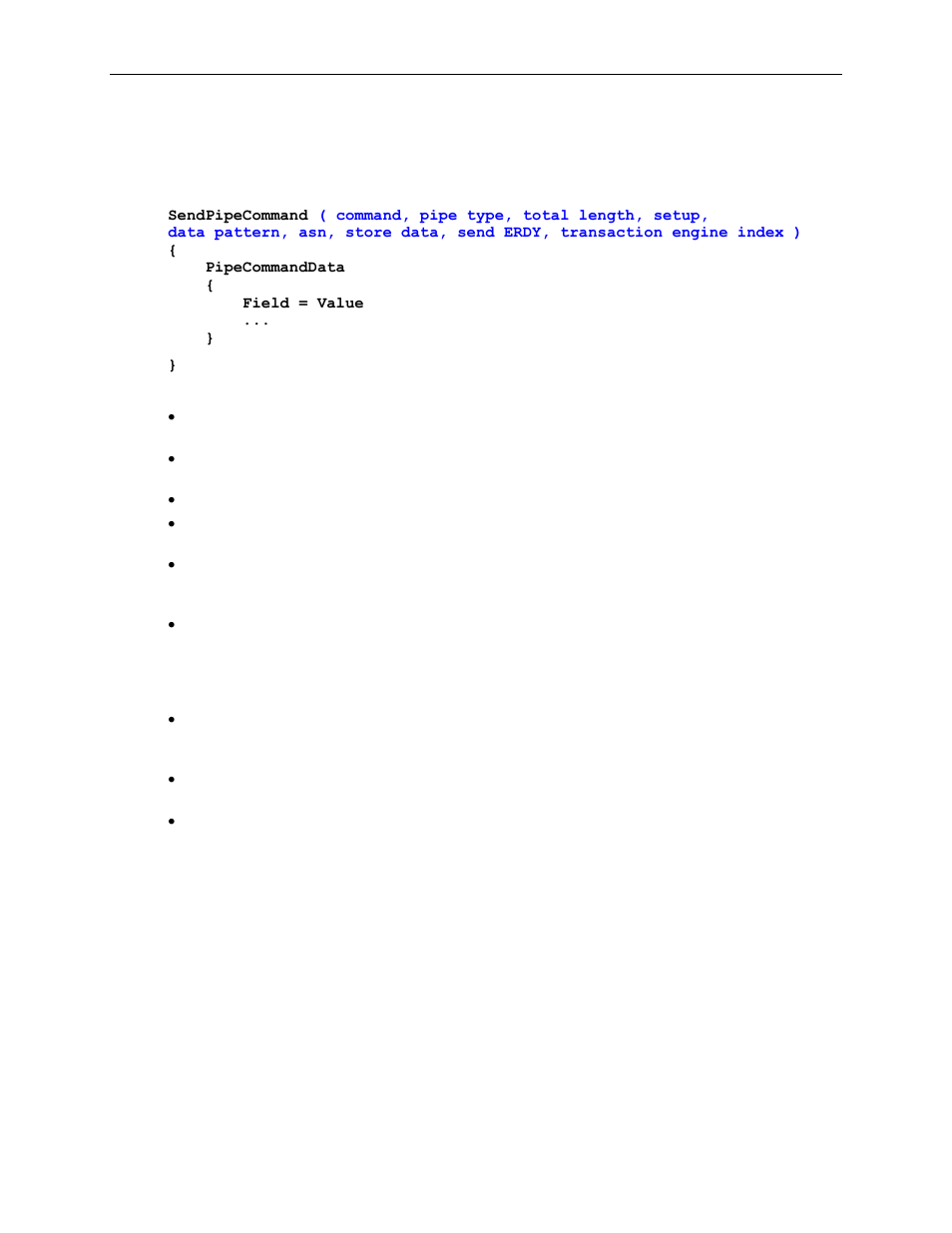 1 sendpipecommand instruction, Sendpipecommand instruction | Teledyne LeCroy Voyager Exerciser Generation Script Language Manual User Manual | Page 63 / 167