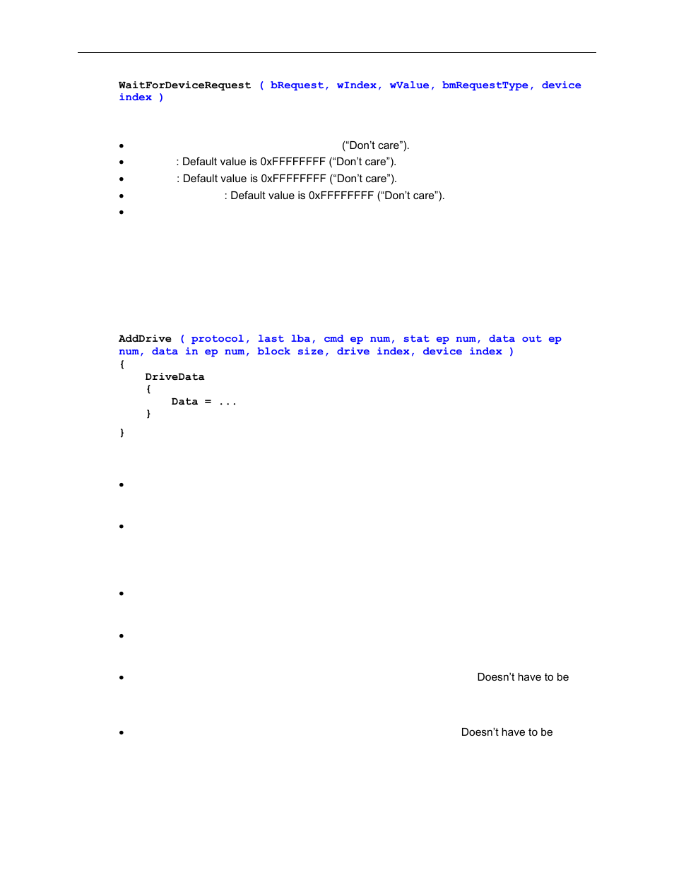 5 adddrive instruction, Adddrive instruction | Teledyne LeCroy Voyager Exerciser Generation Script Language Manual User Manual | Page 75 / 167