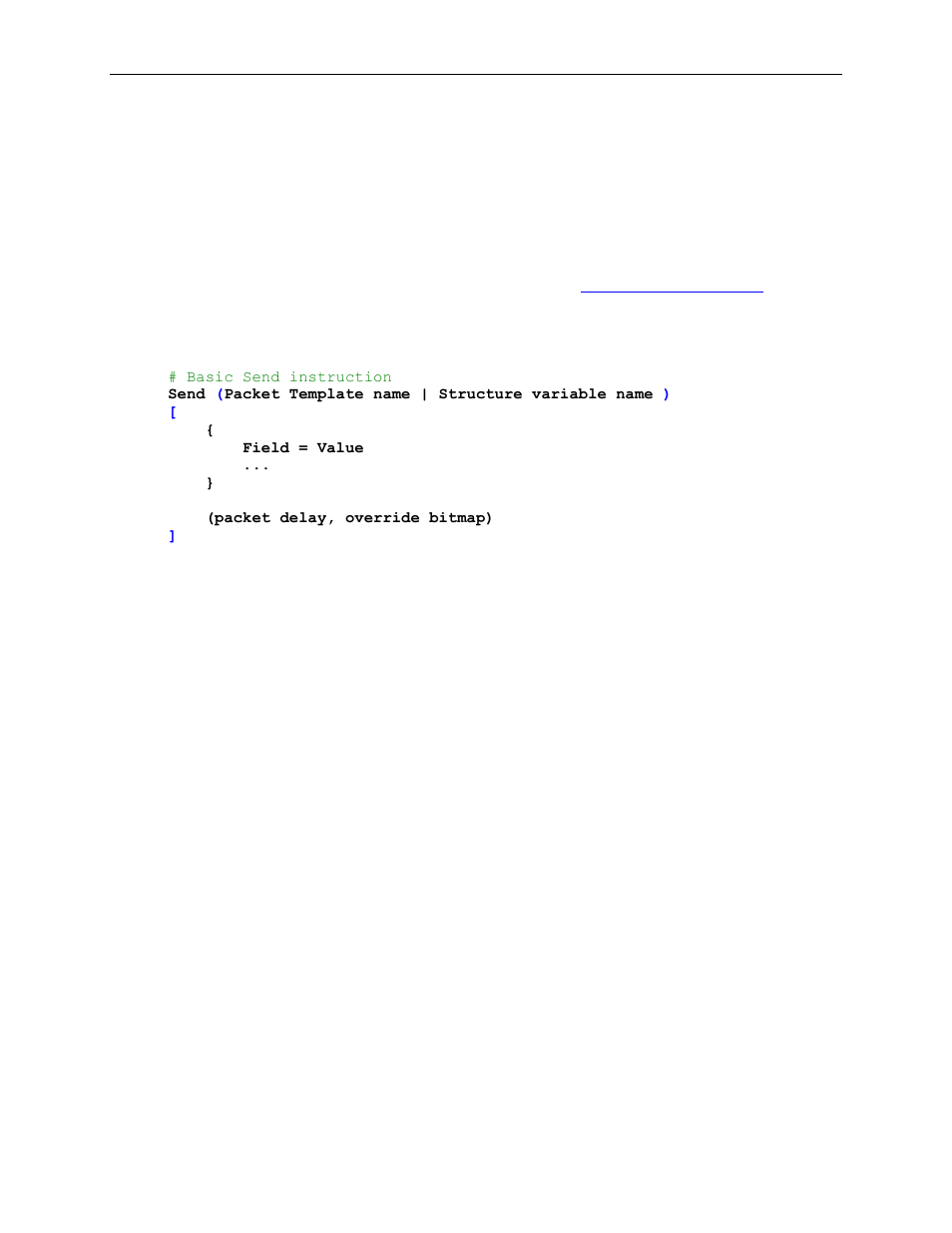 3 send packet instruction, Send packet instruction, Send | Teledyne LeCroy Voyager Exerciser Generation Script Language Manual User Manual | Page 77 / 167