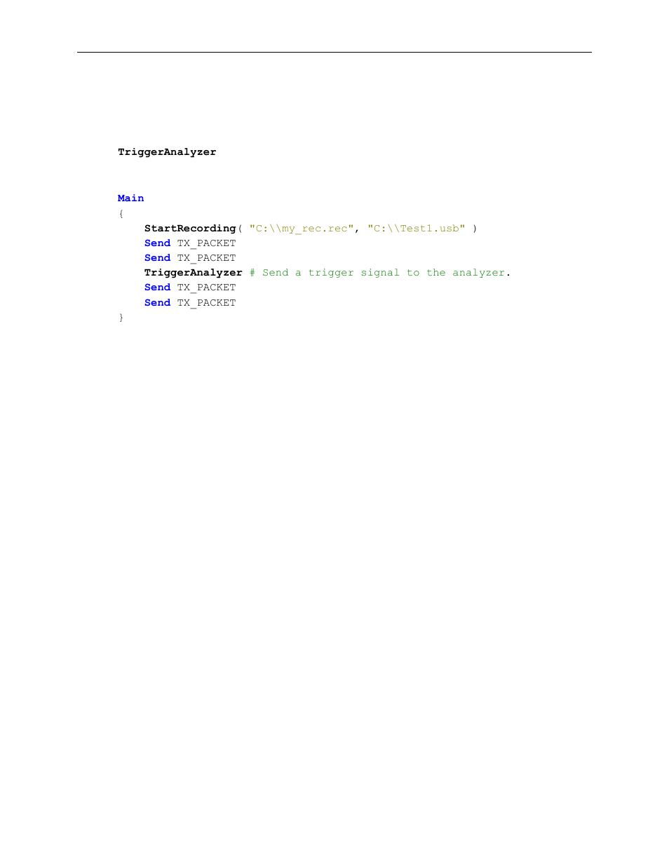 3 triggeranalyzer instruction, Triggeranalyzer instruction | Teledyne LeCroy Voyager Exerciser Generation Script Language Manual User Manual | Page 99 / 167