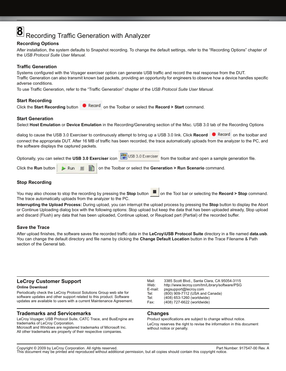 Recording traffic generation with analyzer | Teledyne LeCroy Voyager M3 Quick Start Guide User Manual | Page 4 / 4