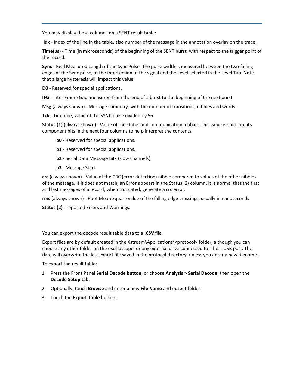 Export decode result table | Teledyne LeCroy SENT Decoder User Manual | Page 13 / 16