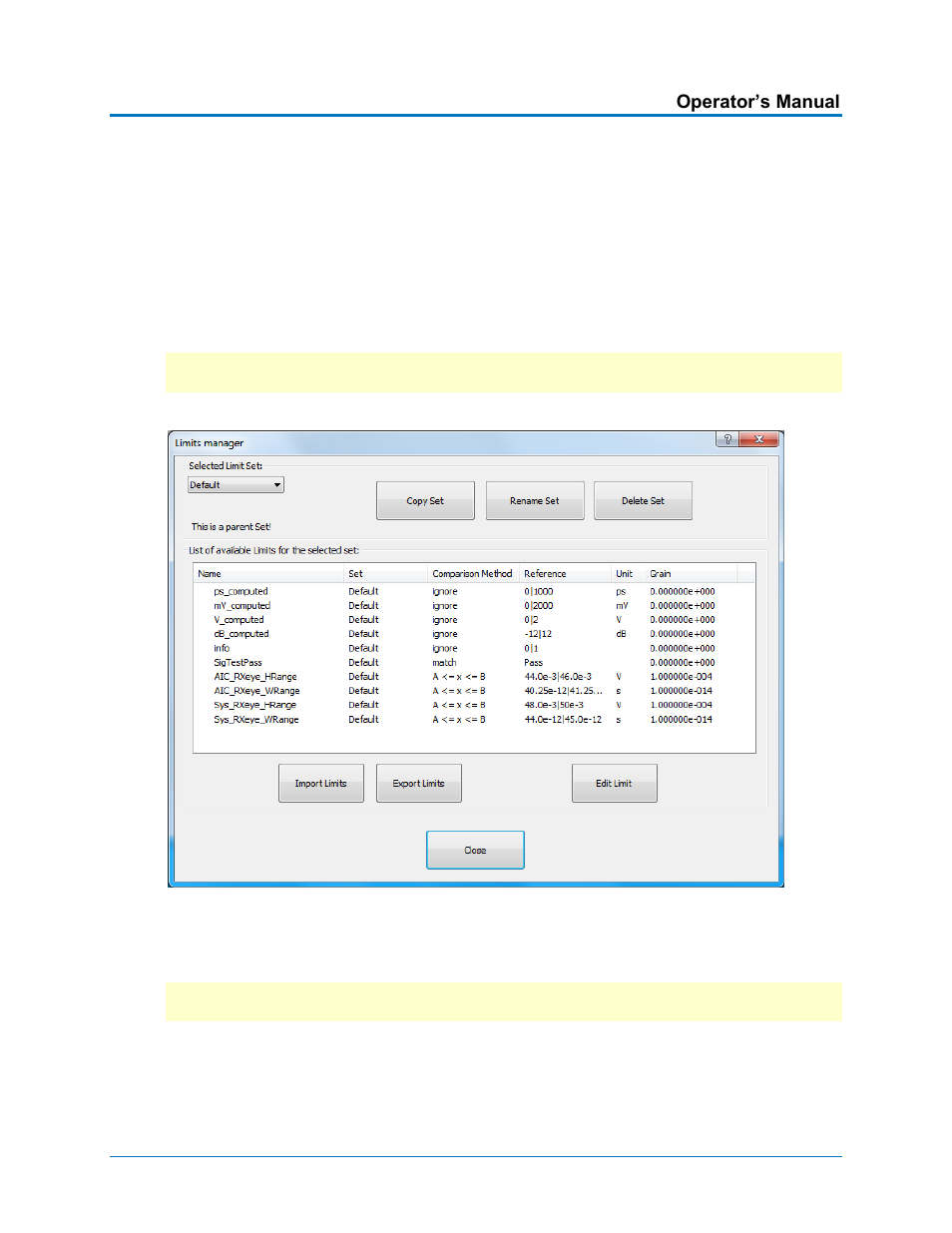 Edit test limits, Figure 4 - limits manager dialog | Teledyne LeCroy QPHY-PCIe3-Tx-Rx User Manual | Page 15 / 32