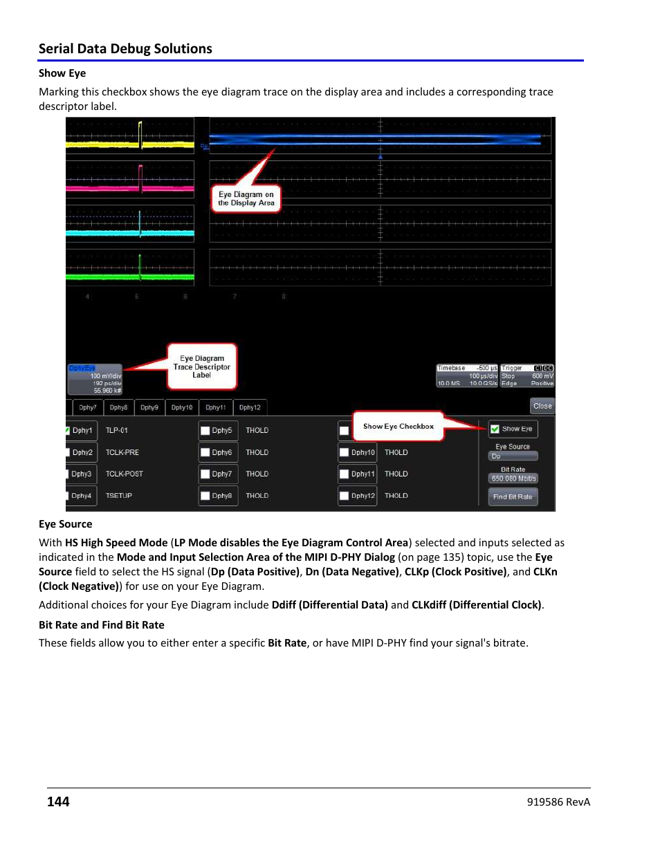 Using the mipi m-phy, Mipi m-phy | Teledyne LeCroy Serial Data Debug Solutions User Manual | Page 144 / 204