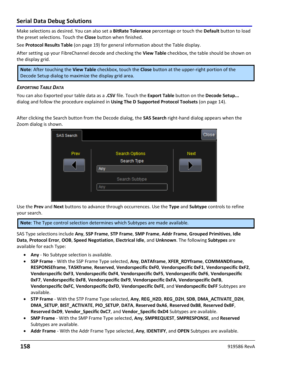 Sas decode search, Serial data debug solutions 158 | Teledyne LeCroy Serial Data Debug Solutions User Manual | Page 158 / 204