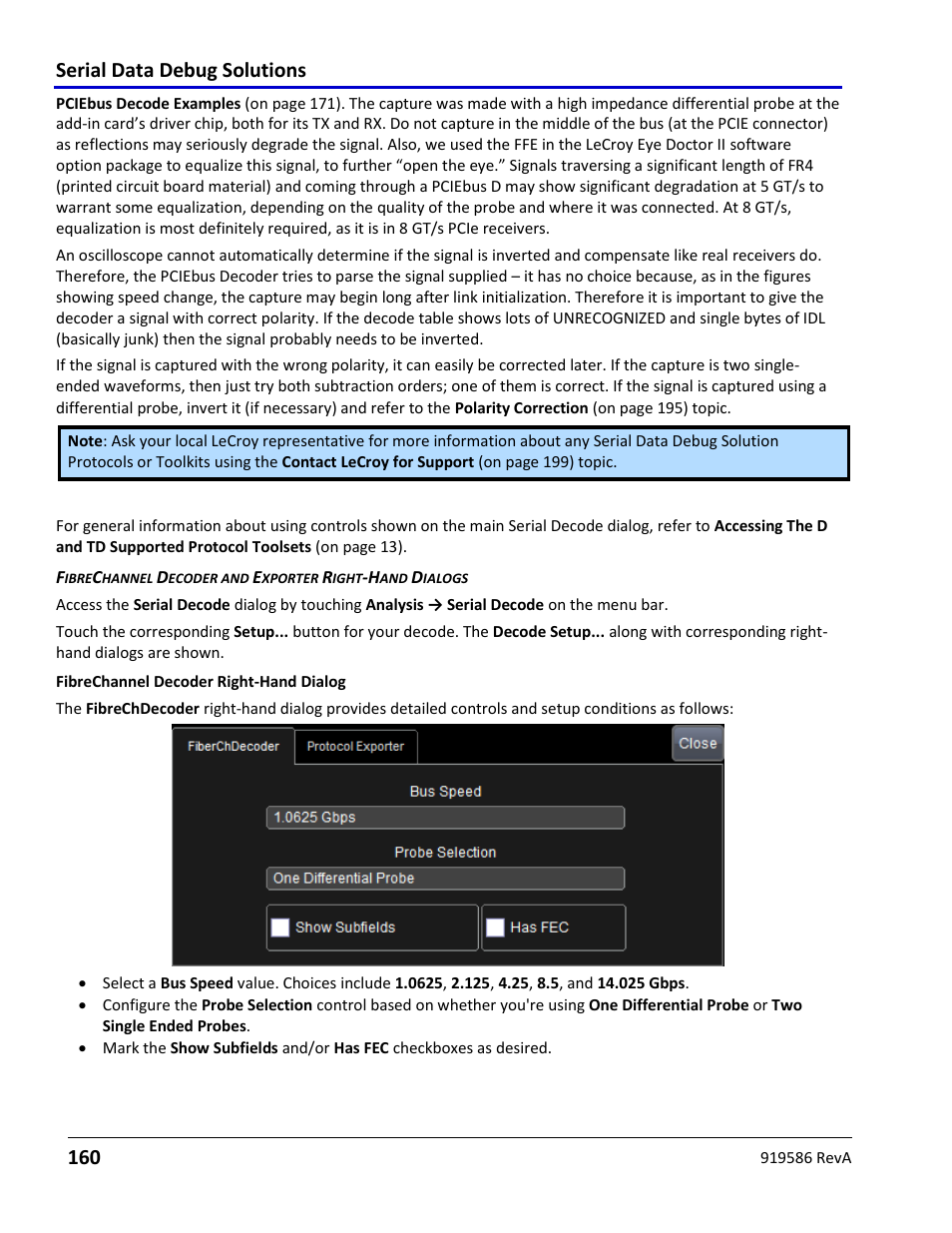 Fibrechannel decode setup detail, Serial data debug solutions 160 | Teledyne LeCroy Serial Data Debug Solutions User Manual | Page 160 / 204