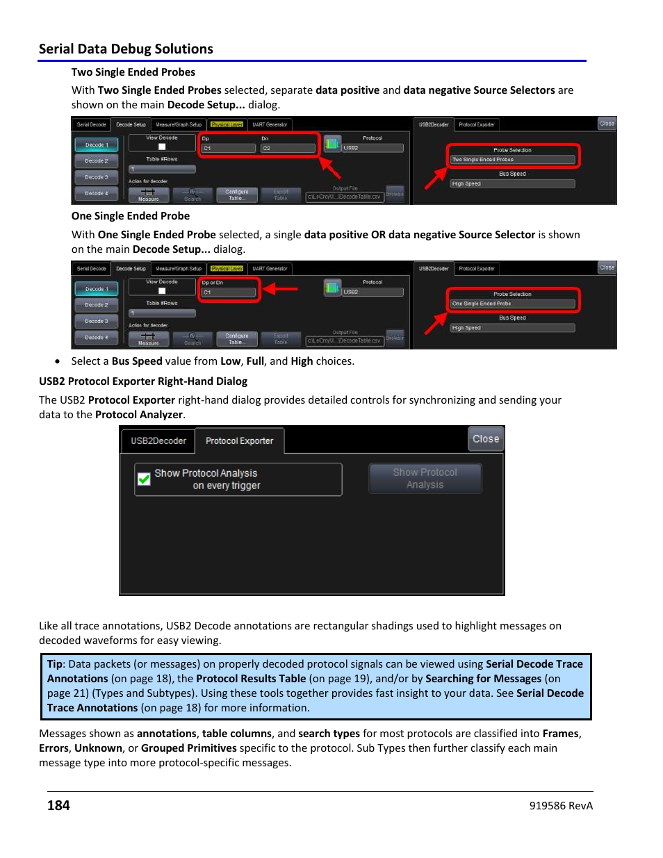 Usb2 decode trace annotations, Serial data debug solutions 184 | Teledyne LeCroy Serial Data Debug Solutions User Manual | Page 184 / 204