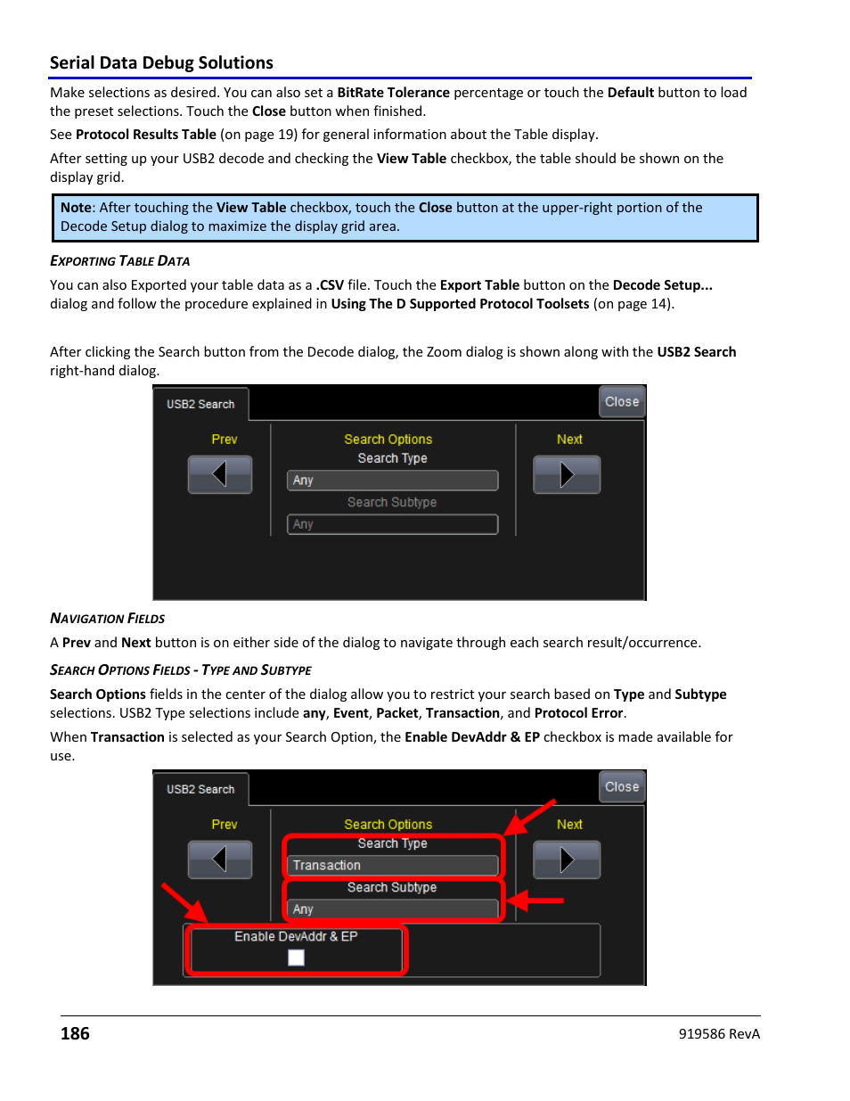 Usb2 decode search, Serial data debug solutions 186 | Teledyne LeCroy Serial Data Debug Solutions User Manual | Page 186 / 204