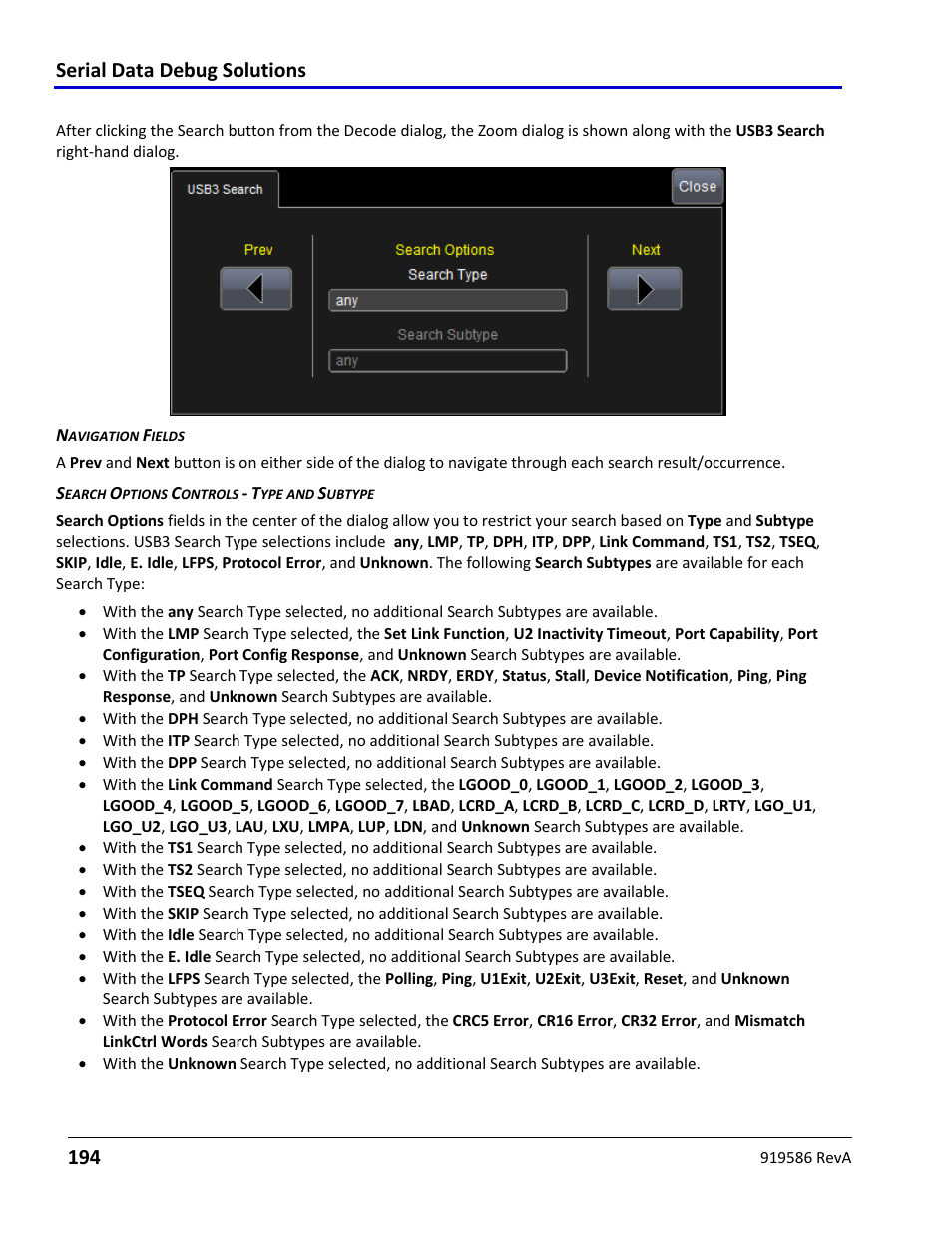 Usb3 decode search, Serial data debug solutions 194 | Teledyne LeCroy Serial Data Debug Solutions User Manual | Page 194 / 204