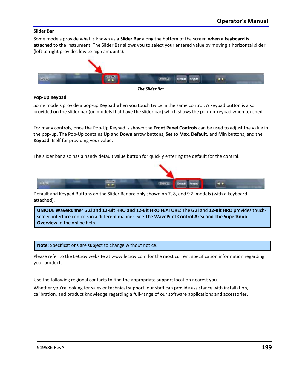 Specifications, Contact lecroy for support | Teledyne LeCroy Serial Data Debug Solutions User Manual | Page 199 / 204