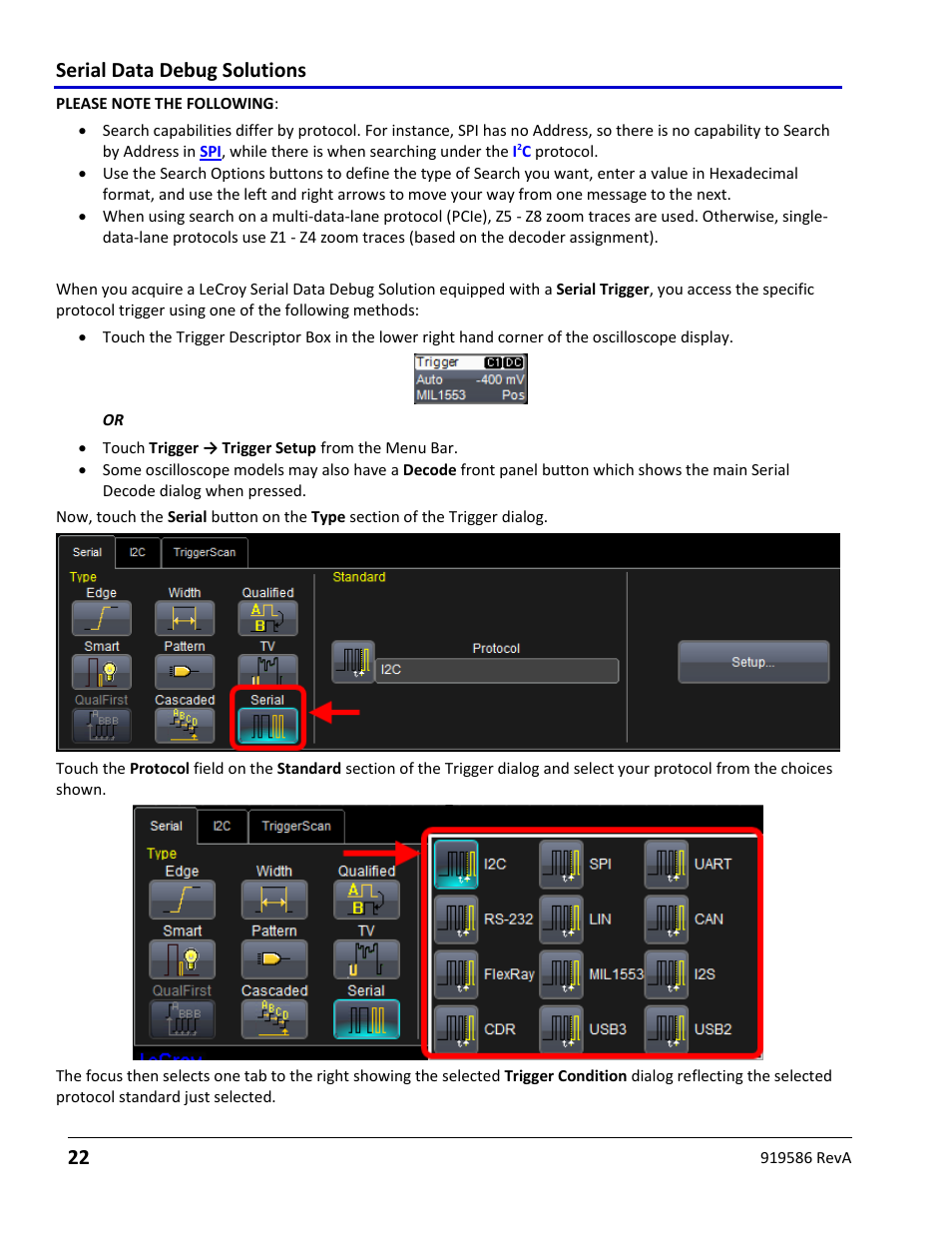 Using the t supported protocol toolsets, Serial data debug solutions 22 | Teledyne LeCroy Serial Data Debug Solutions User Manual | Page 22 / 204