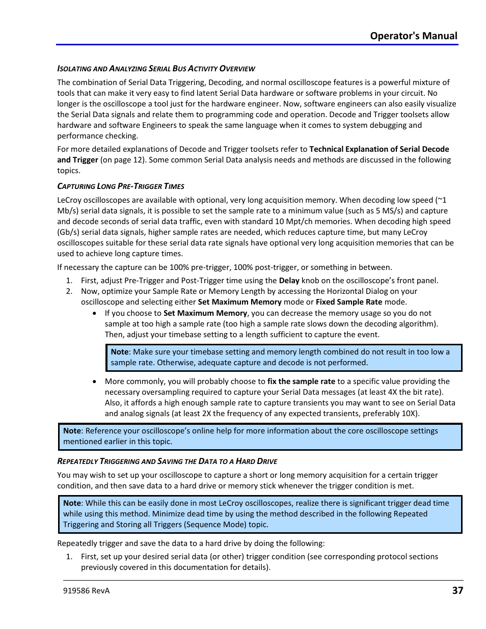 Isolating and analyzing serial bus activity, Operator's manual | Teledyne LeCroy Serial Data Debug Solutions User Manual | Page 37 / 204