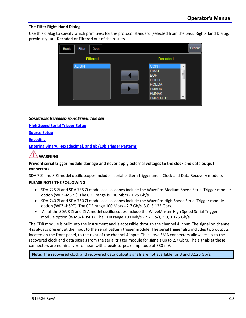 Operator's manual | Teledyne LeCroy Serial Data Debug Solutions User Manual | Page 47 / 204