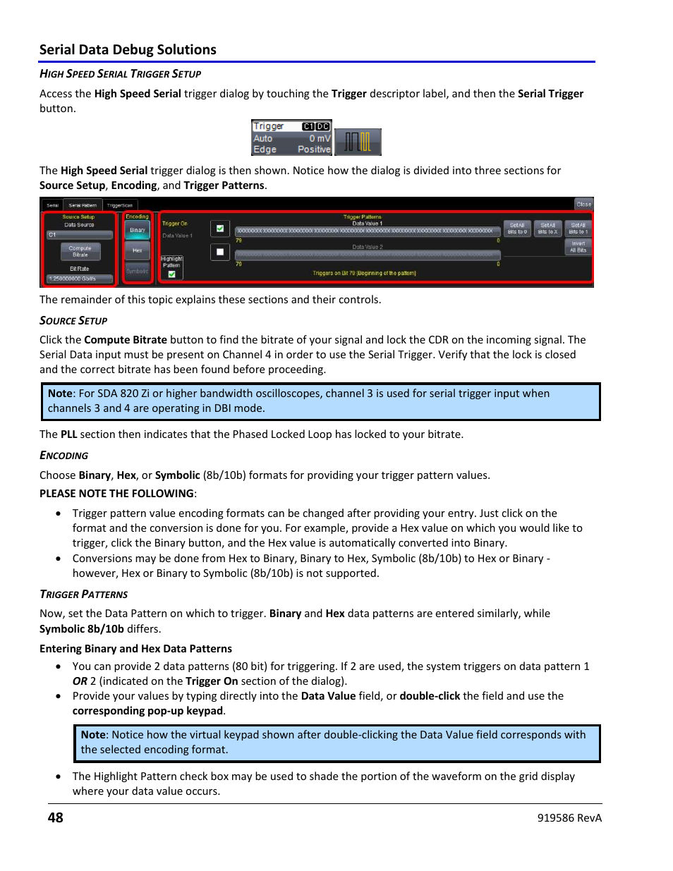 Source setup, Encoding, Serial data debug solutions 48 | Teledyne LeCroy Serial Data Debug Solutions User Manual | Page 48 / 204