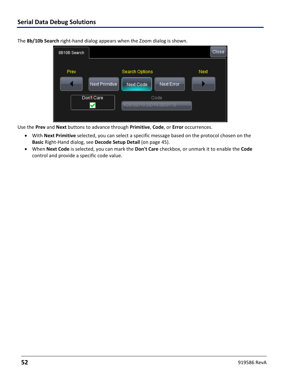 8b/10b decode search | Teledyne LeCroy Serial Data Debug Solutions User Manual | Page 52 / 204