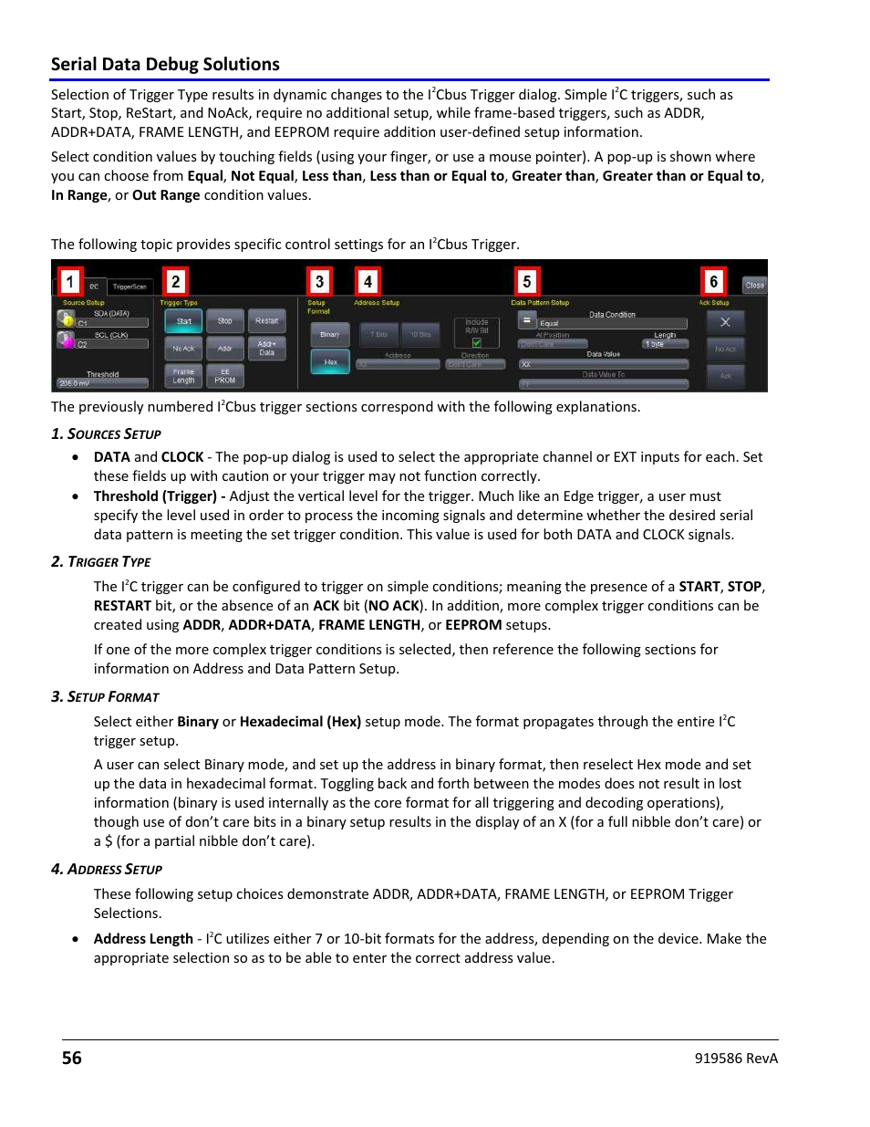 C trigger setup detail, Serial data debug solutions 56 | Teledyne LeCroy Serial Data Debug Solutions User Manual | Page 56 / 204