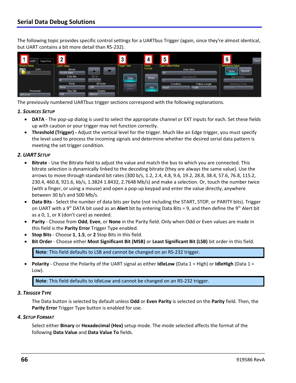 Uart-rs232bus trigger setup detail, Serial data debug solutions 66 | Teledyne LeCroy Serial Data Debug Solutions User Manual | Page 66 / 204
