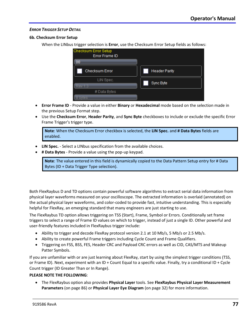 Using the flexraybus option, Using the flexraybus option overview, Flexray | Operator's manual | Teledyne LeCroy Serial Data Debug Solutions User Manual | Page 77 / 204
