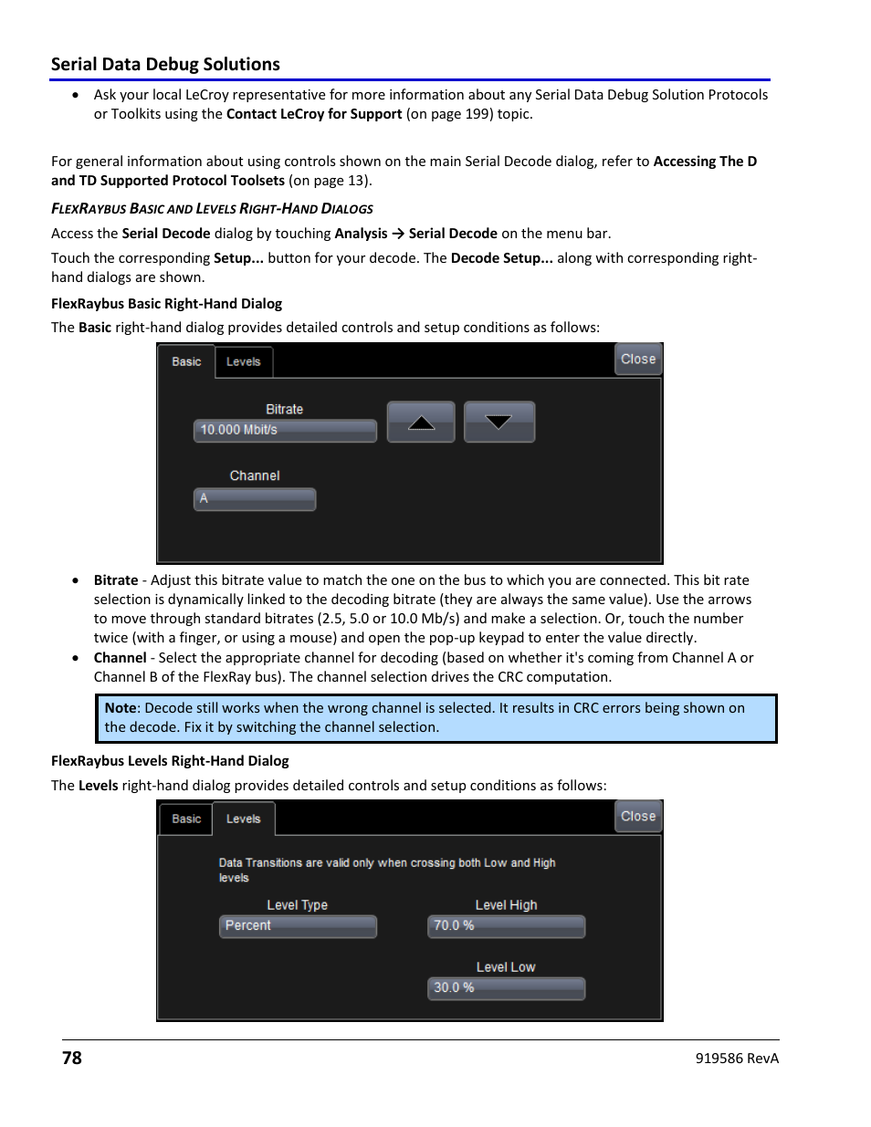 Flexraybus decode setup detail, Serial data debug solutions 78 | Teledyne LeCroy Serial Data Debug Solutions User Manual | Page 78 / 204