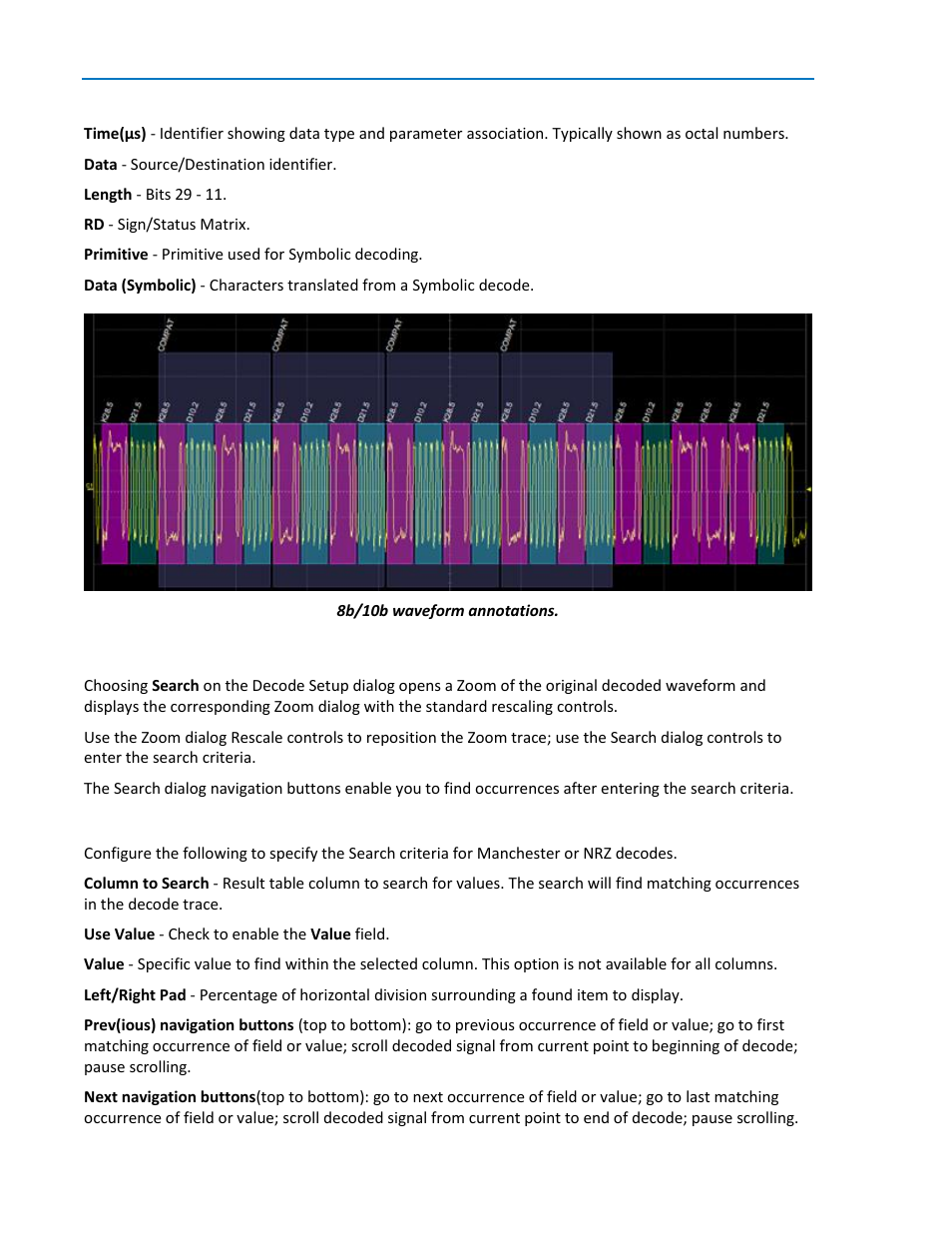 Search waveform | Teledyne LeCroy Line Code and Symbolic Decoders User Manual | Page 14 / 20