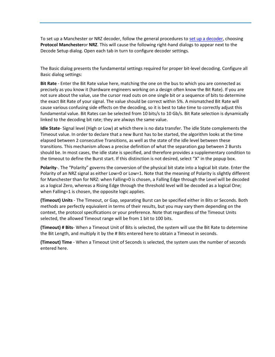 Manchester/nrz decoder setup | Teledyne LeCroy Line Code and Symbolic Decoders User Manual | Page 7 / 20