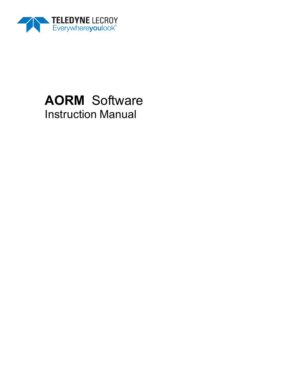 Teledyne LeCroy AORM - Advanced Optical Recording Measurements User Manual | 125 pages