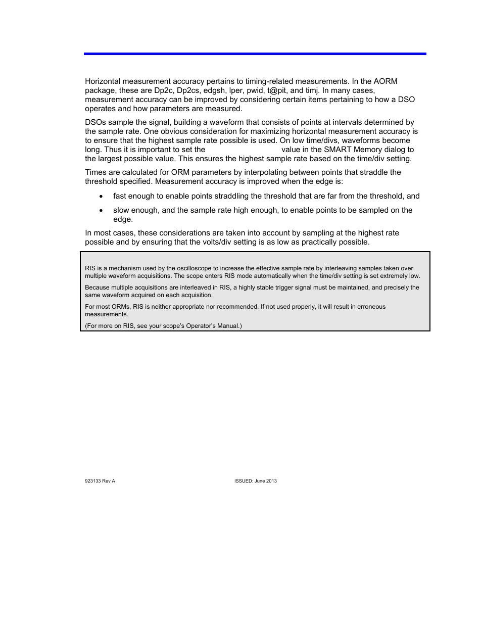 Improving horizontal measurement accuracy, Aorm software package | Teledyne LeCroy AORM - Advanced Optical Recording Measurements User Manual | Page 101 / 125