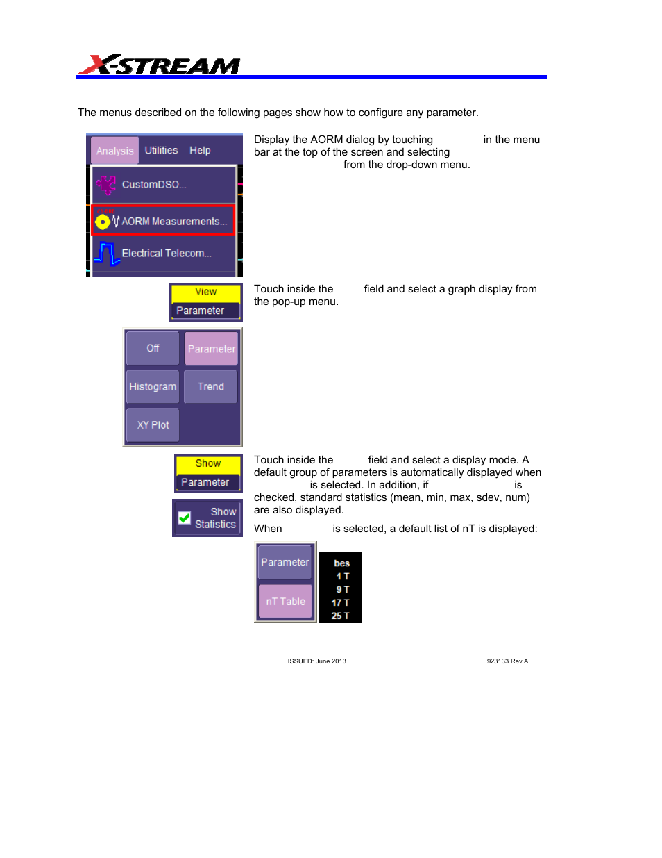 Configuration menus | Teledyne LeCroy AORM - Advanced Optical Recording Measurements User Manual | Page 28 / 125