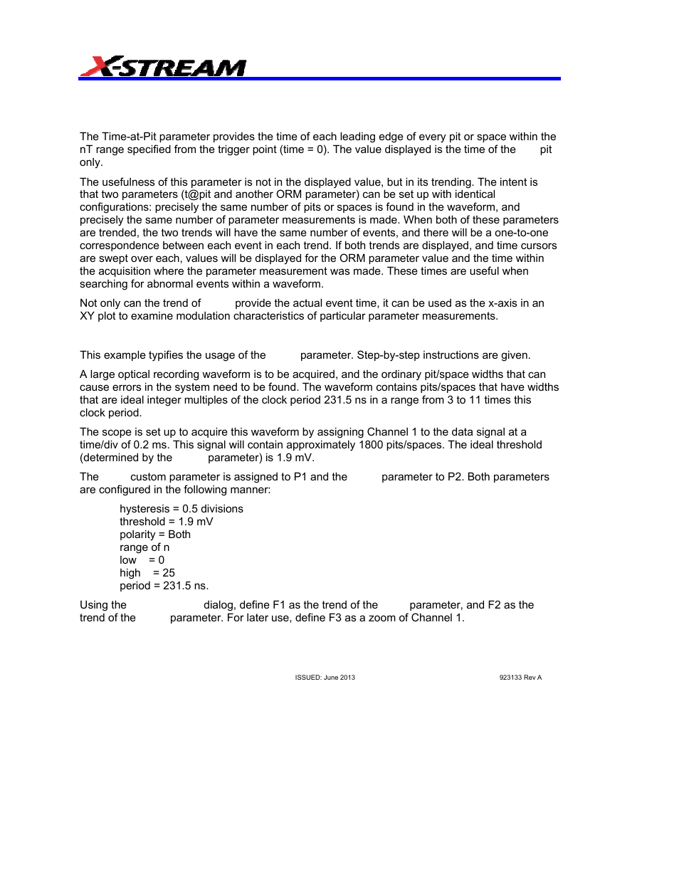 T@pit time at pit, Description, Example | Teledyne LeCroy AORM - Advanced Optical Recording Measurements User Manual | Page 86 / 125