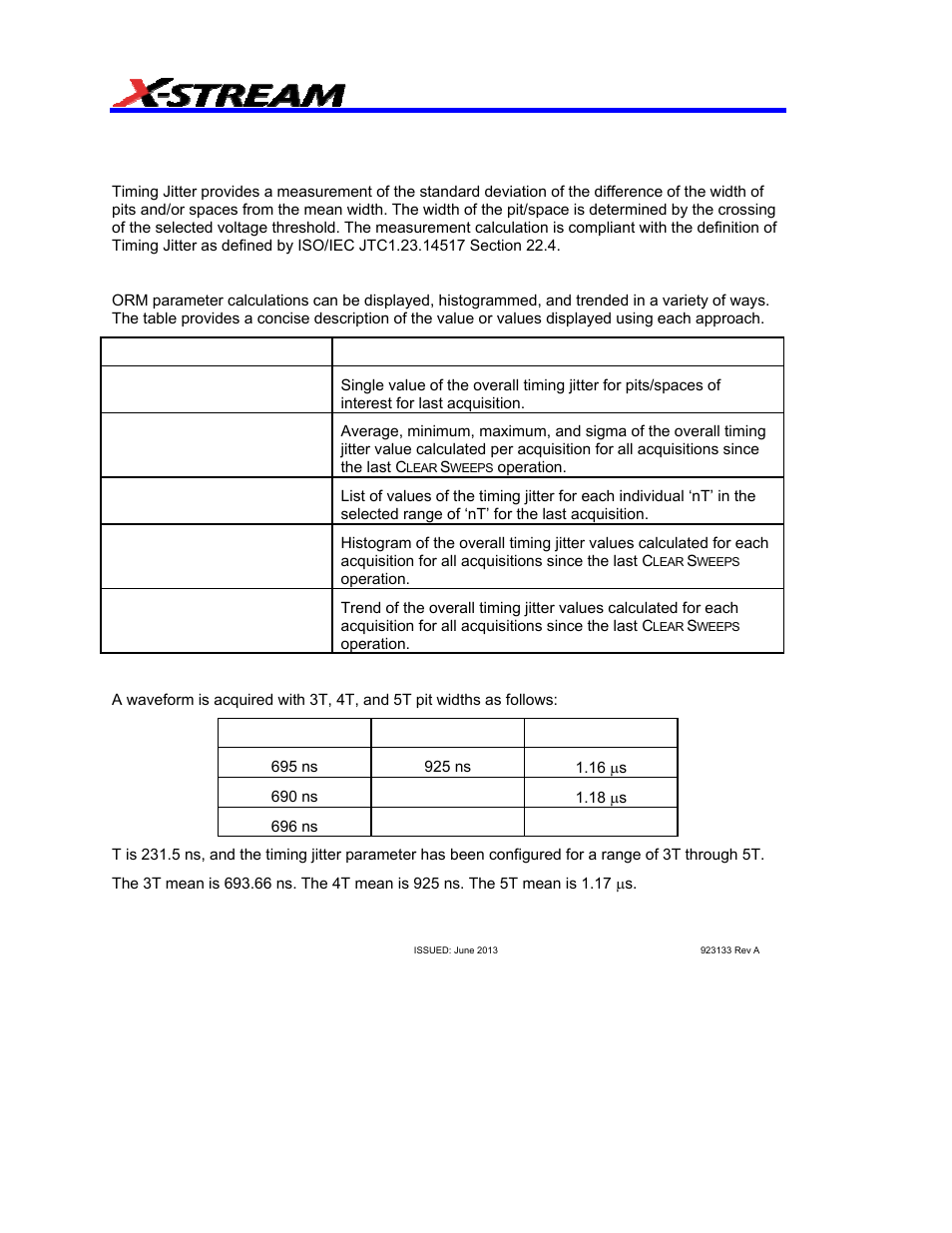 Timj timing jitter, Description, Display options | Example | Teledyne LeCroy AORM - Advanced Optical Recording Measurements User Manual | Page 92 / 125