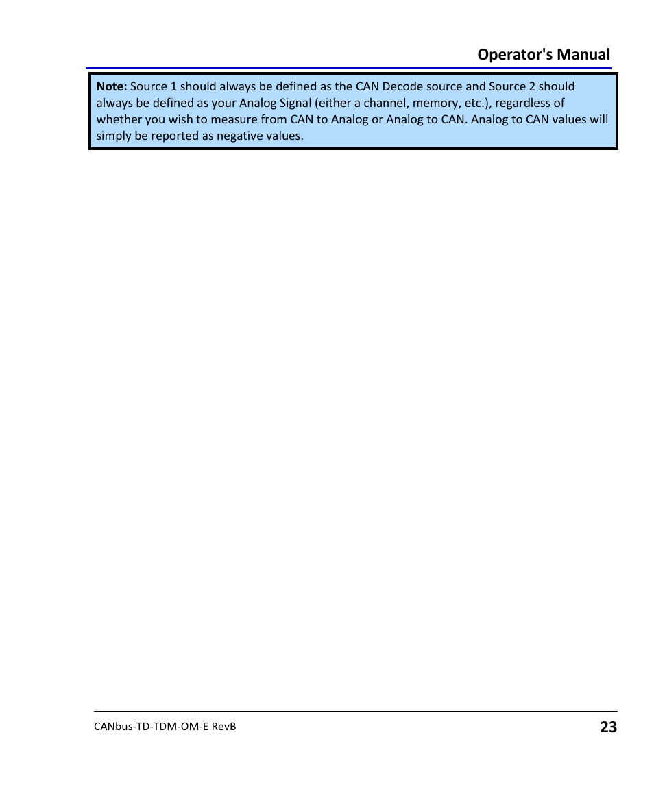 Operator's manual | Teledyne LeCroy CANbus TD and CANbus TDM - Operators Manual User Manual | Page 23 / 69