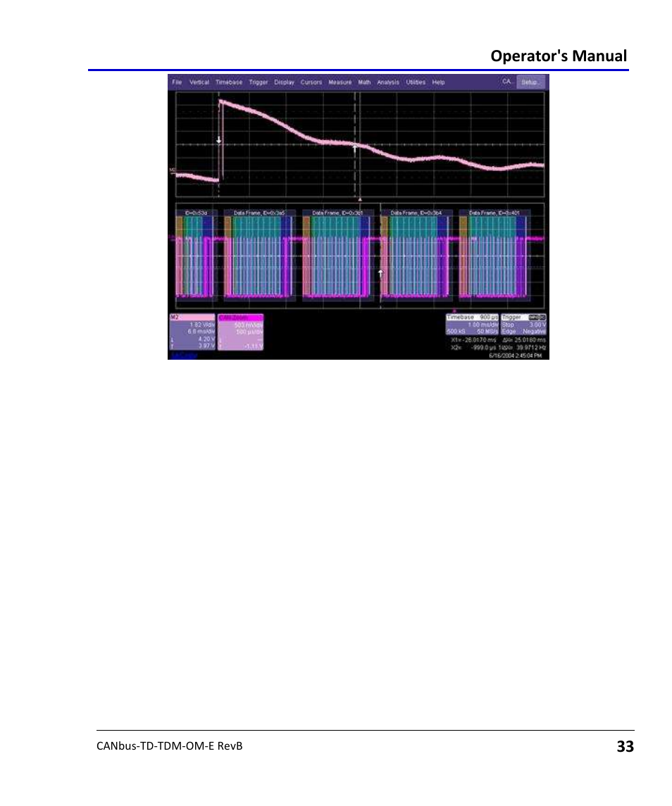 Operator's manual | Teledyne LeCroy CANbus TD and CANbus TDM - Operators Manual User Manual | Page 33 / 69